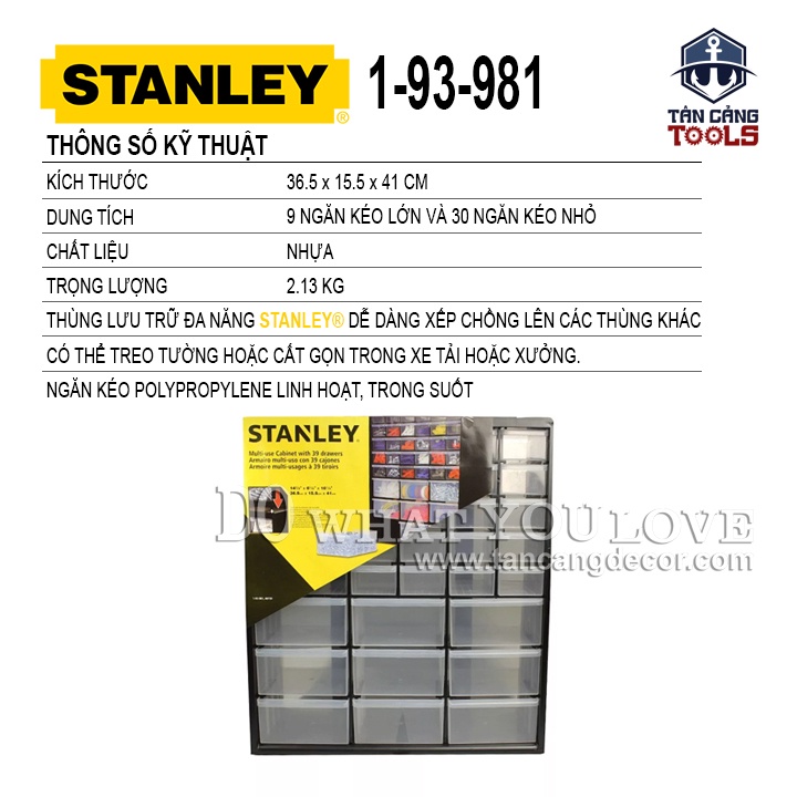 Hộp Đựng Linh Kiện Tiện Ích 39 Ngăn Stanley 1-93-981