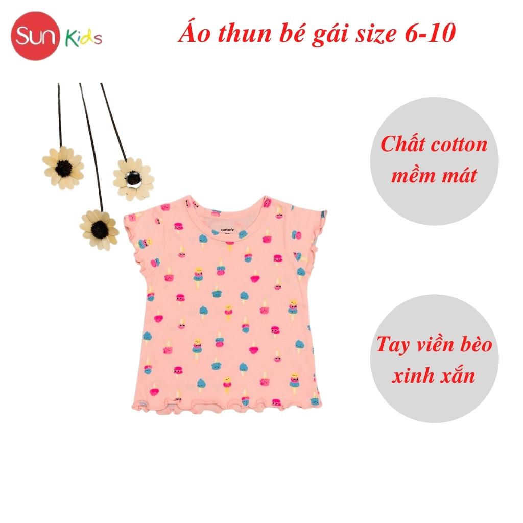 Áo thun cho bé gái, áo phông bé gái chất cotton mềm mát, size 6 - 10 tuổi - SUNKIDS