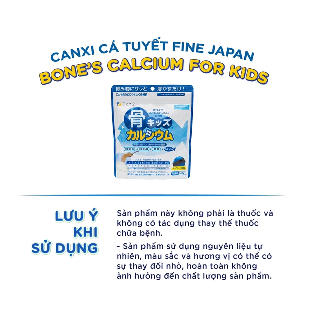 Bột Canxi cá tuyết Fine Japan giúp bé phát triển chiều cao gói 140g TM-FJ-CA01