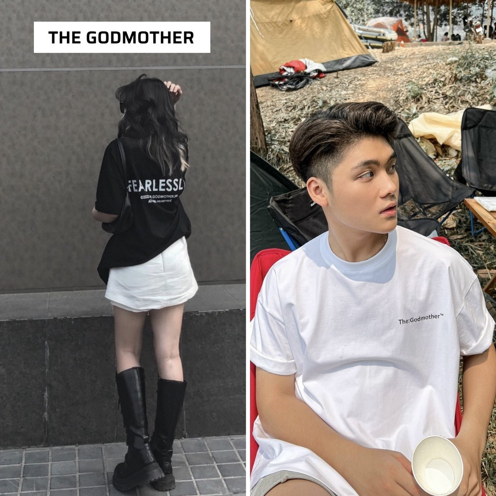 ( Ảnh Thật) Áo thun form rộng unisex The Godmother Fearlessly | BigBuy360 - bigbuy360.vn