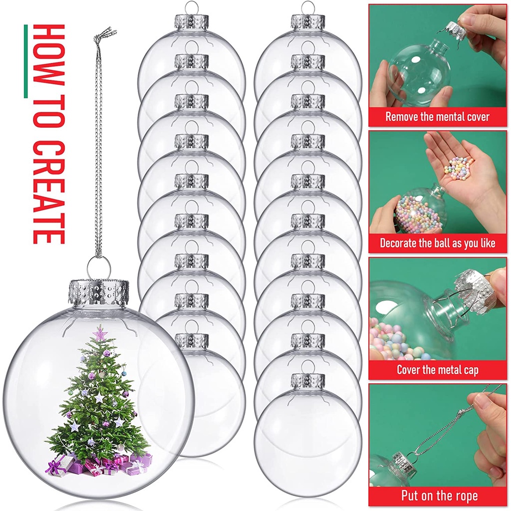 Quả Cầu Rỗng Trong Suốt 6 / 10cm Trang Trí Cây Thông Giáng Sinh / Sinh Nhật / Tiệc Cưới / Năm Mới DIY