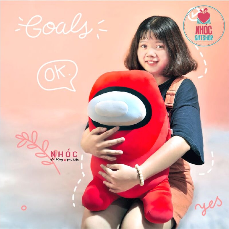 Gấu Bông Among Us 3D Kích Cỡ Cực Đại 58cm Hàng Cao Cấp Lông Mịn Đẹp TC - QUAO