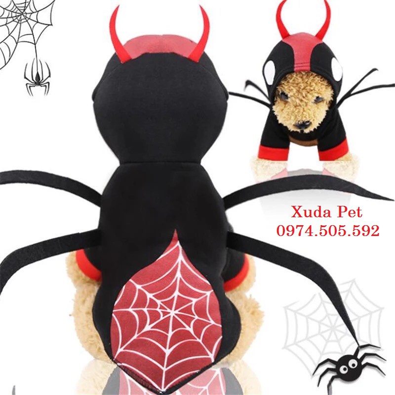 Áo hóa trang halloween cho chó mèo hình nhện siêu chất, siêu ngộ nghĩnh Xudapet-SP400114