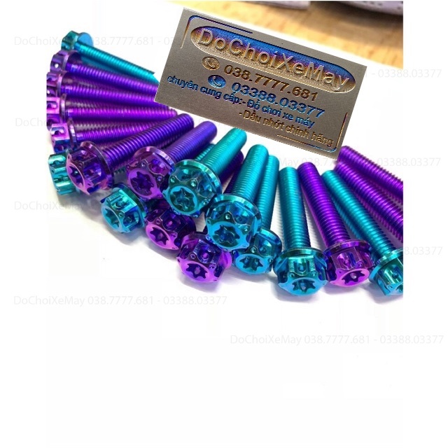 Ốc mẫu mới 8li15 8li20 8li25 8li30 8li40 8li60 đầu Salaza Pro Titan Gr5 cao cấp . DoChoiXeMay