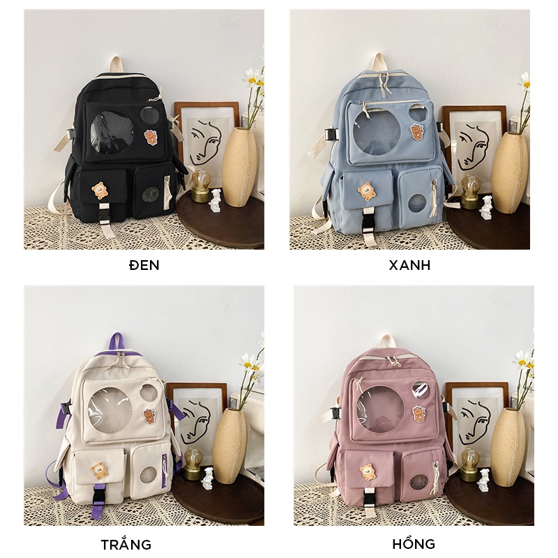 Balo nữ dễ thương đẹp đi học giá rẻ thời trang cá tính cute LOT STORE BL184 ( không có gấu )