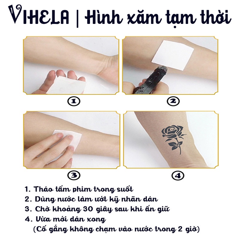 Hình xăm dán tạm thời chống nước MAGIC TATTOO lên hình ngay VIHELA MD 062