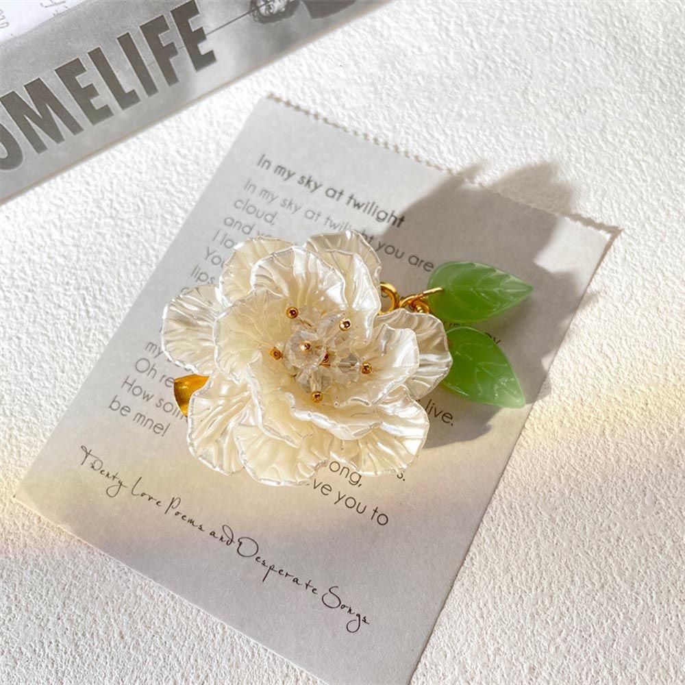 Kẹp Tóc Mỏ Vịt Hình Hoa Trà Ngọt Ngào Cho Nữ