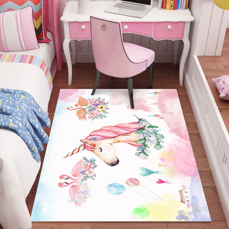 Thảm trải sàn hình trái tim trang trí phòng ngủ cho bé gái