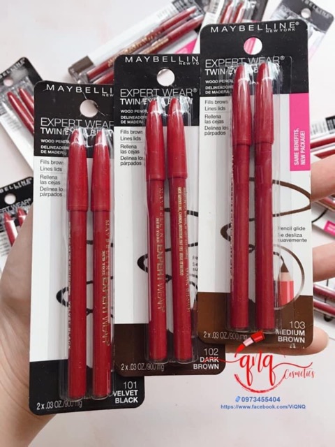 Chì kẻ chân mày và mắt Maybelline Expert Wear Twin Eye & Brow - USA