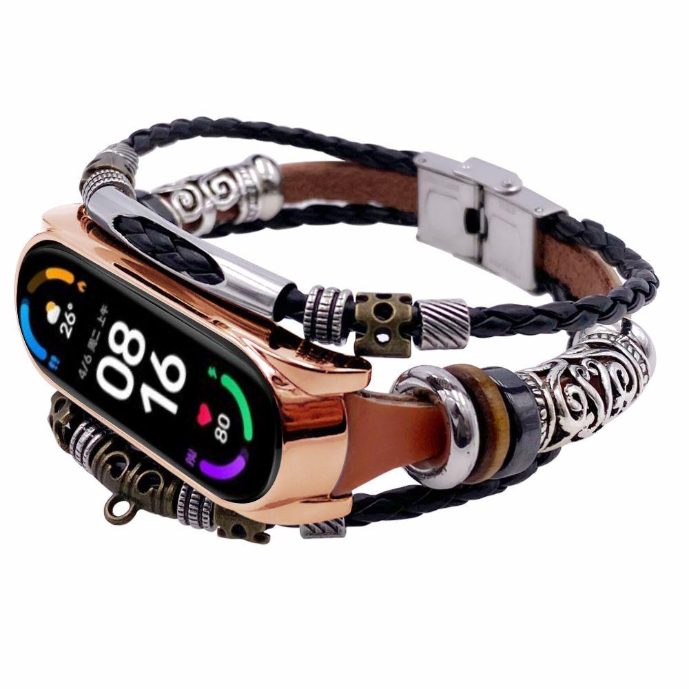 Dây Đeo Bằng Da Thật Cho Đồng Hồ Thông Minh Xiaomi Mi Band 6 5