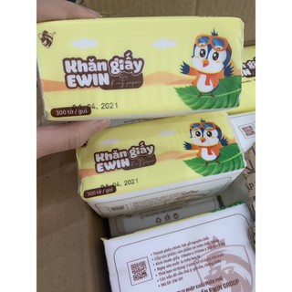 KHĂN GIẤY LỤA SIÊU HOT CAO CẤP  EWIN ( màu trắng) DATE MỚI
