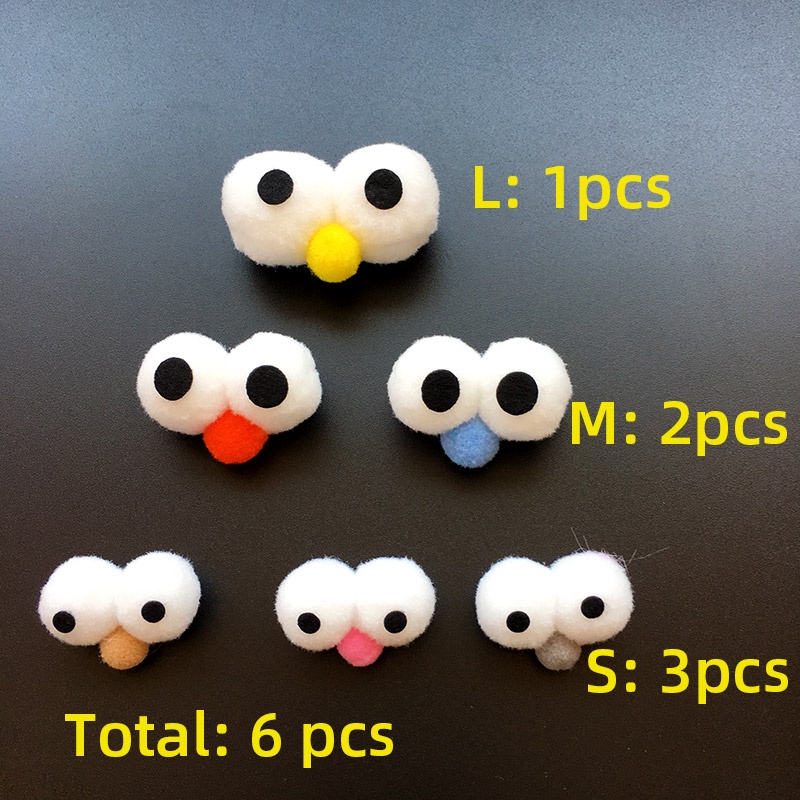 Set 6 Mắt Búp Bê Nhồi Bông 3.5/4.5/5.5cm Nhiều Màu Sắc