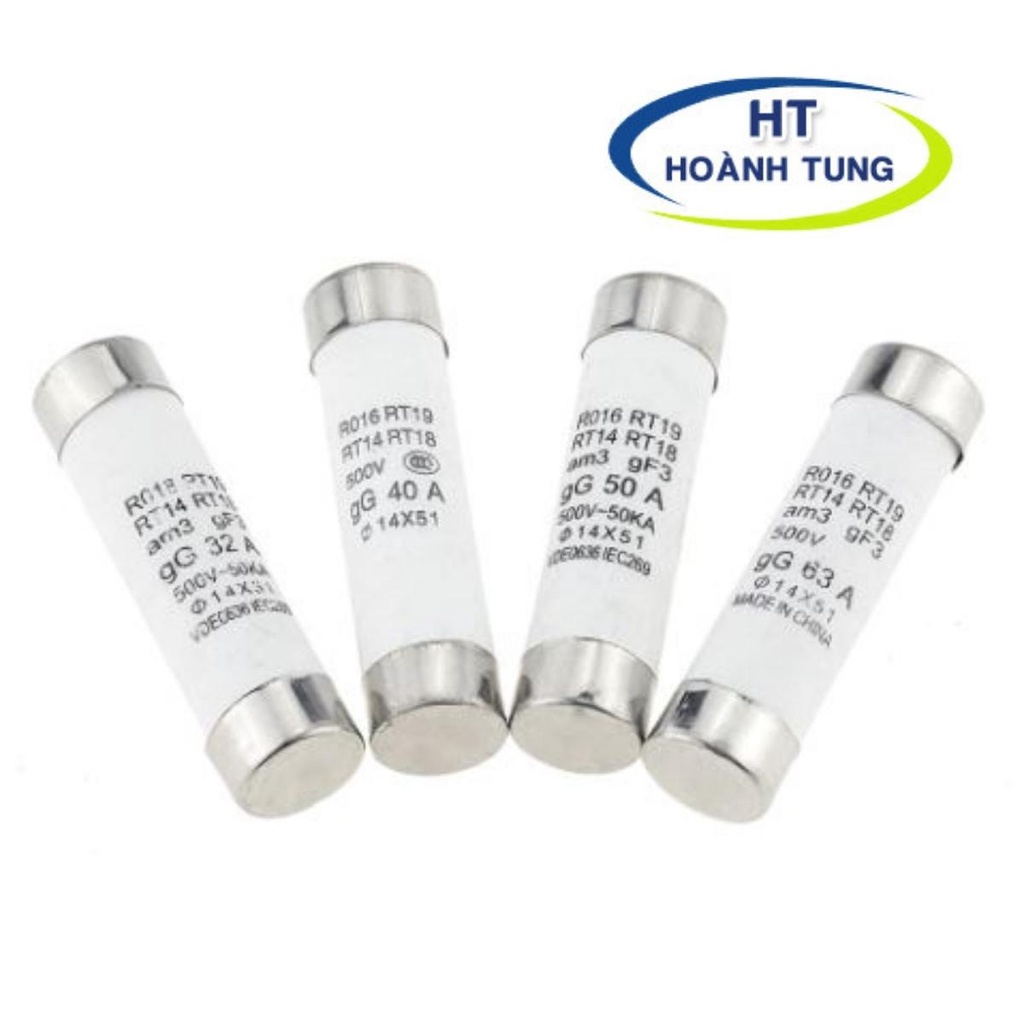 Ruột chì sứ 14*51  dùng trong cầu chì sứ RT18-63X  bảo vệ quá dòng, quá tải hệ thống điện