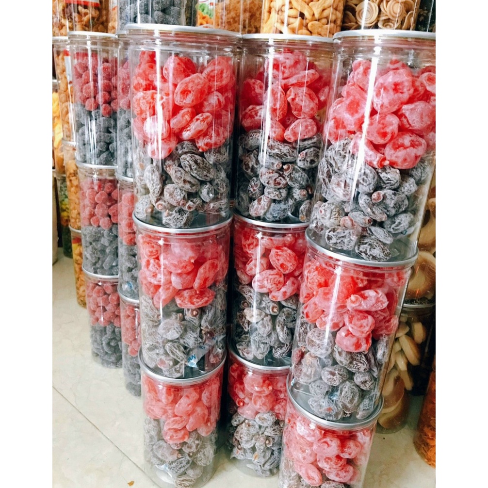 HŨ 500GR Xí MUỘI ĐÀO HỒNG + Xí MUỘI THIT+XÍ MUỘI MIX