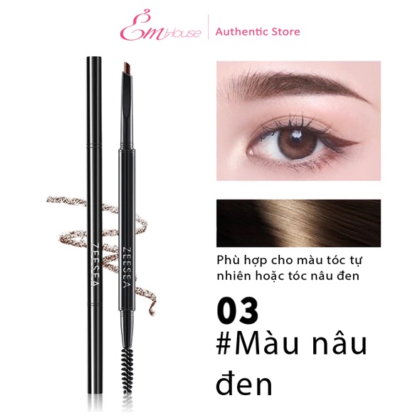 Chì Kẻ Mày 3D Đầu Dẹt ZEESEA Chống Thấm Nước  Smart Eyebrow Pencil Waterproof