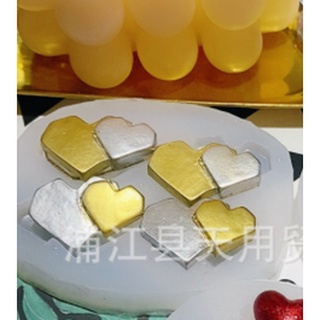 Khuôn Silicone Trái Tim Đôi 2cm Vĩ 4 Tim