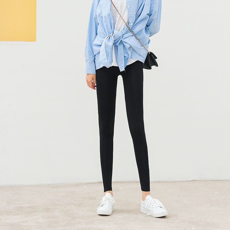 Quần legging dài màu trơn lưng cao cho nữ | BigBuy360 - bigbuy360.vn