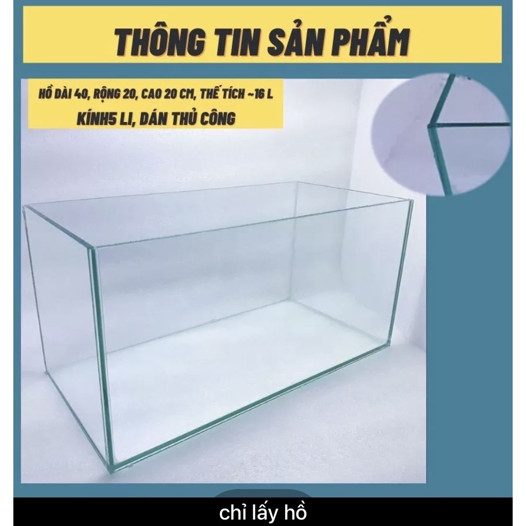 Hồ cá , bể cá cảnh thủy sinh ( D 38 x R20 x C20),  kèm ĐÁ &amp; CÂY