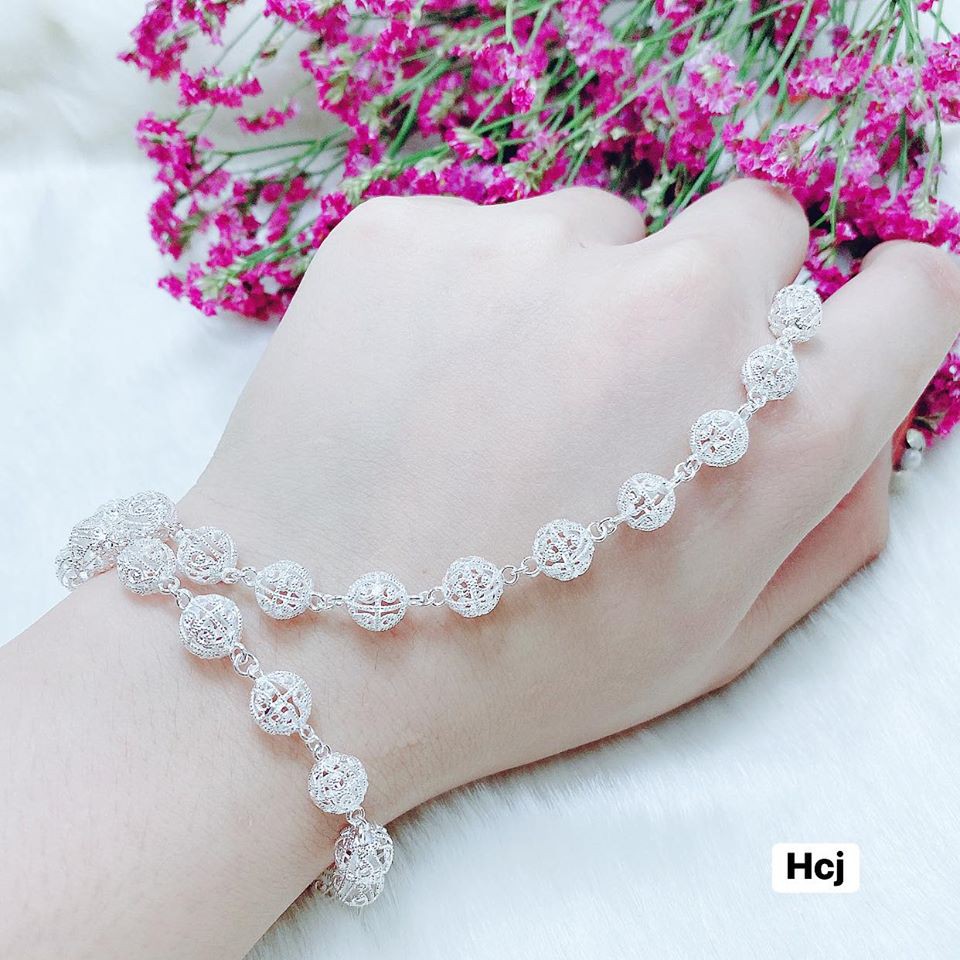 FREE SHIP LẮC TAY NỮ BẠC TA QUẢ CẦU CỰC CHẨT
