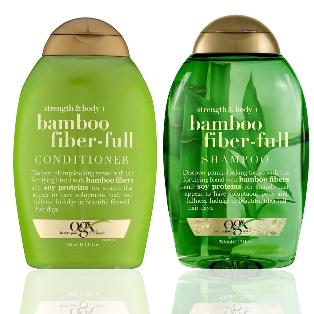 Dầu gội & xã OGX dành cho tóc mỏng yếu bamboo fiber-full 385ml