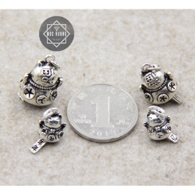 [RẺ VÔ ĐỊCH] Charm mèo thần tài bạc hàng đẹp - Bạc chuẩn loại 1 siêu đẹp, PH271