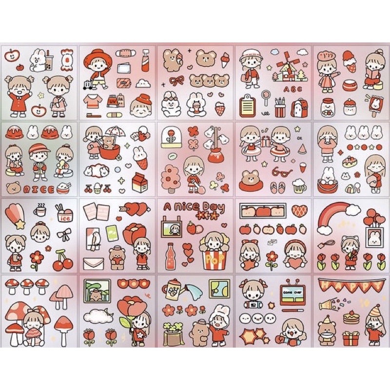 Miếng Dán Sticker Họa Tiết Hoạt Hình Trang Trí