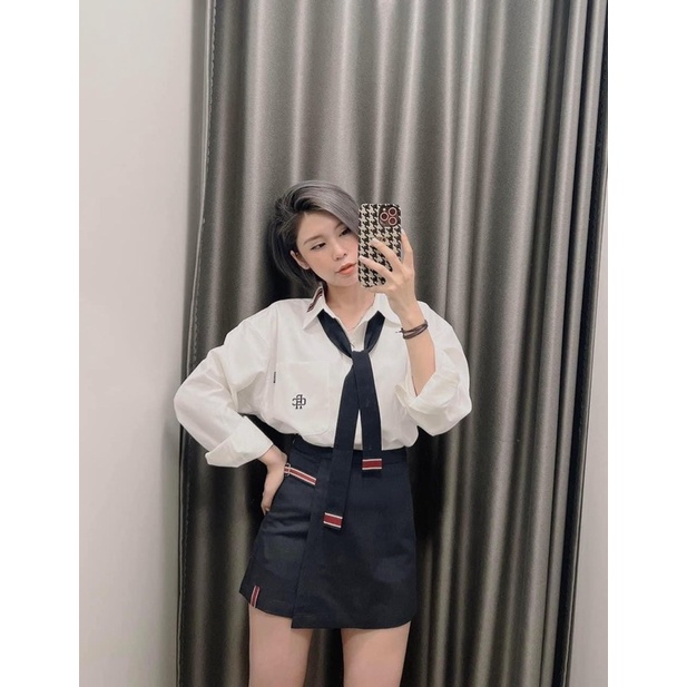 Áo sơ Mi Có kèm dây cà vạt cổ và quần váy Có Sẵn Giá Sale Hàng Chính Hãng 100%, Nói KHÔNG Với Fake