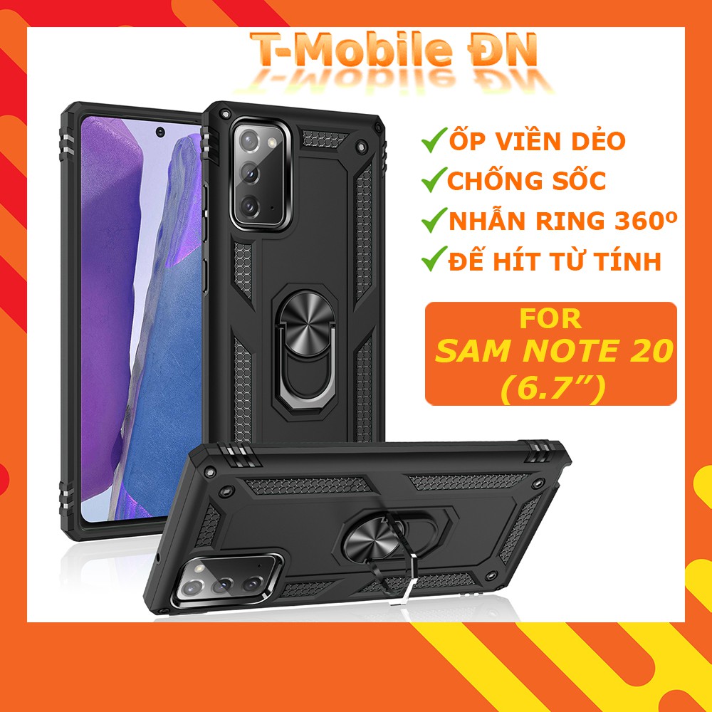 Ốp lưng Samsung Note 20 / Note 2 Ultra 🔥 𝐅𝐑𝐄𝐄 𝐒𝐇𝐈𝐏 🔥 Ốp chống sốc 2 lớp kèm nhẫn iring làm giá đỡ