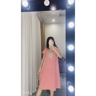 Váy bầu thiết kế nơ trắng mới