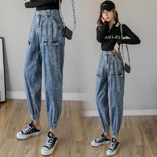 quần jeans nữ lưng cao ống đứng