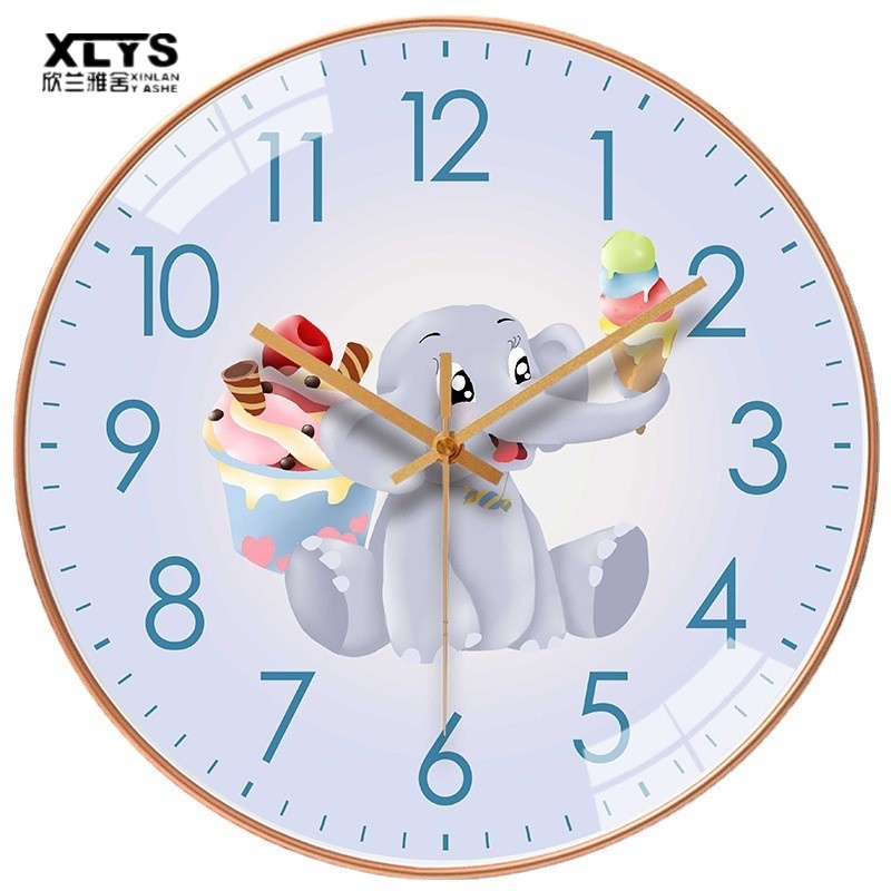 Đồng hồ treo tường XINLANYASHE họa tiết hoạt hình thiết kế tối giản hiện đại đáng yêu