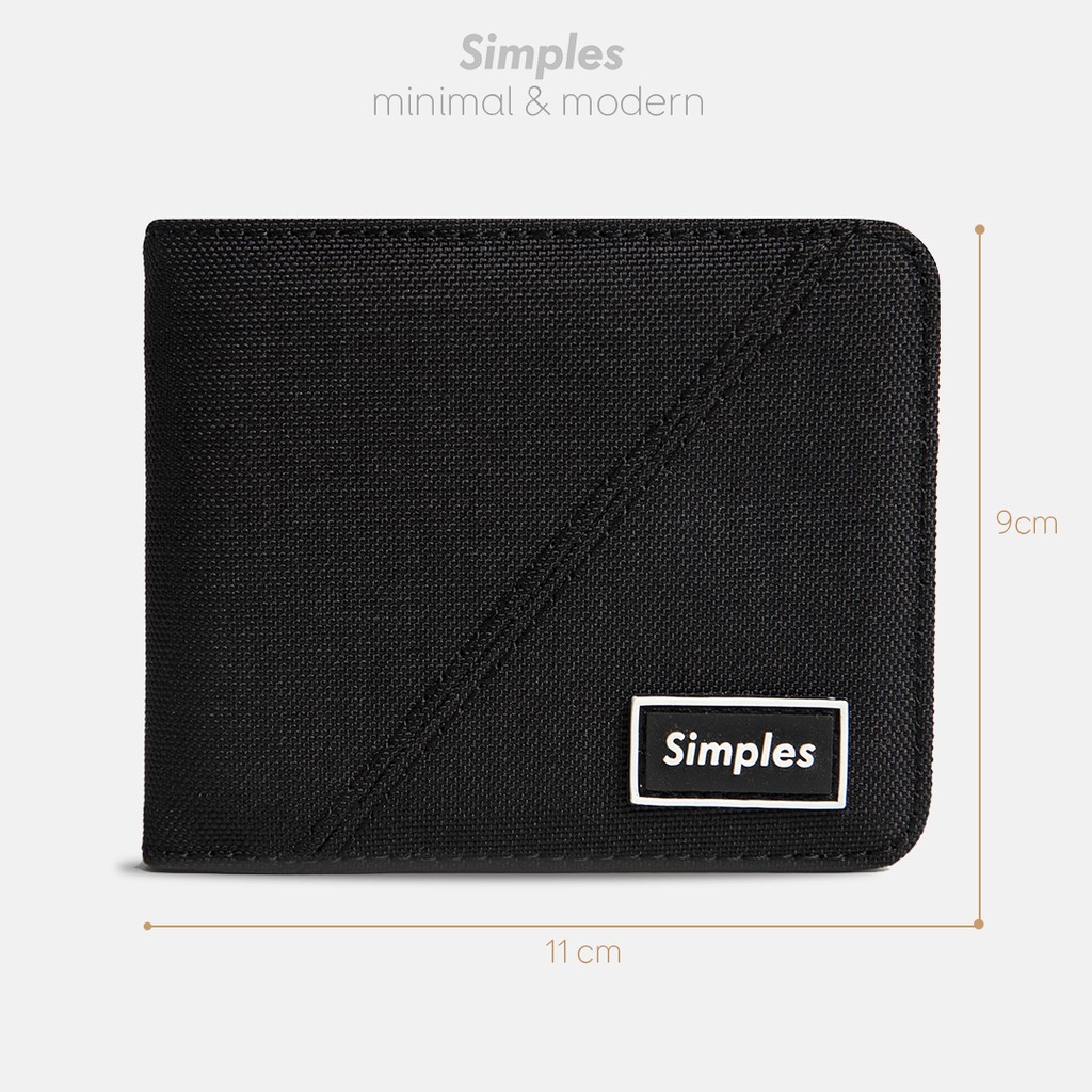 Ví Vải Simples S logo Wallet Unisex  - Màu Đen