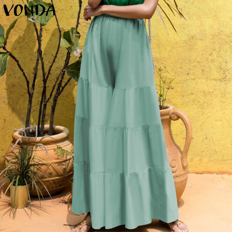 Quần Dài VONDA Ống Loe Màu Trơn Eo Thun Thời Trang Cho Nữ | BigBuy360 - bigbuy360.vn