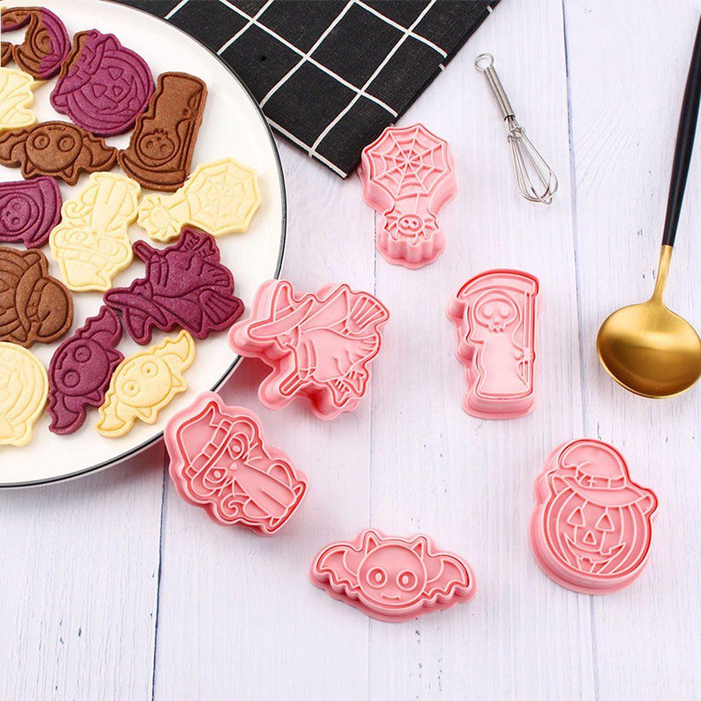 ELEGANT Khuôn Nhấn Làm Bánh Quy / Socola Bằng Nhựa Phong Cách Halloween