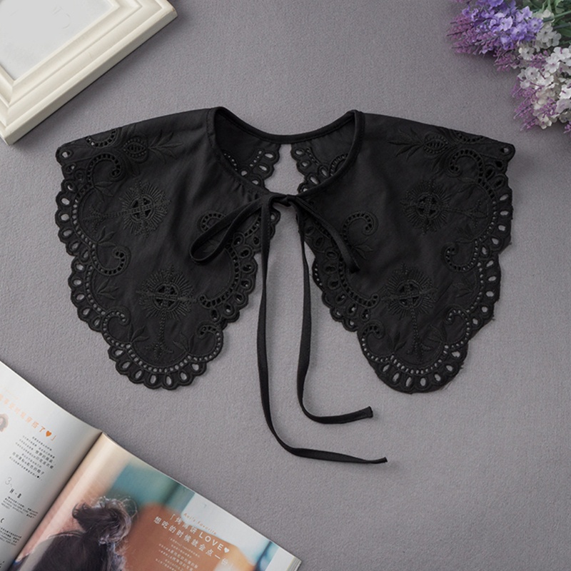 Yoioi Khăn Choàng Cổ Ren Rỗng Cỡ Lớn Thêu Họa Tiết Thanh Lịch Có Thể Tháo Rời Cho Nữ