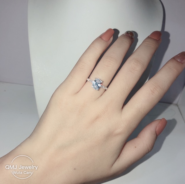 Nhẫn bạc QMJ Sang chảnh, bạc 925 cao cấp, mặt đá oval sáng, thiết kế sang trọng đơn giản, nhẫn nữ thời trang đẹp