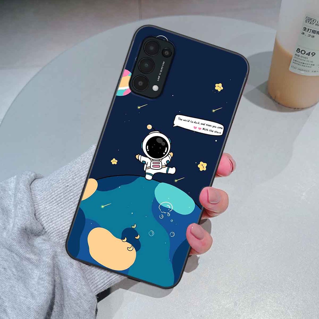 Ốp Oppo Reno5 4G / Reno5 5G / Reno 5 in hình vũ trụ, phi hành gia bầu trời cute dễ thương