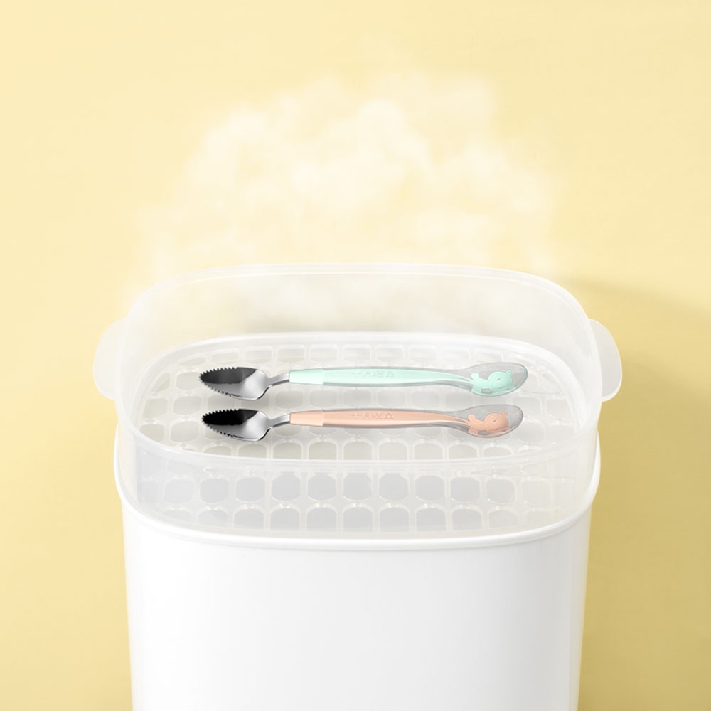 Muỗng ăn trái cây hai đầu bằng silica gel chống trượt kiểu hoạt hình dễ thương cho bé