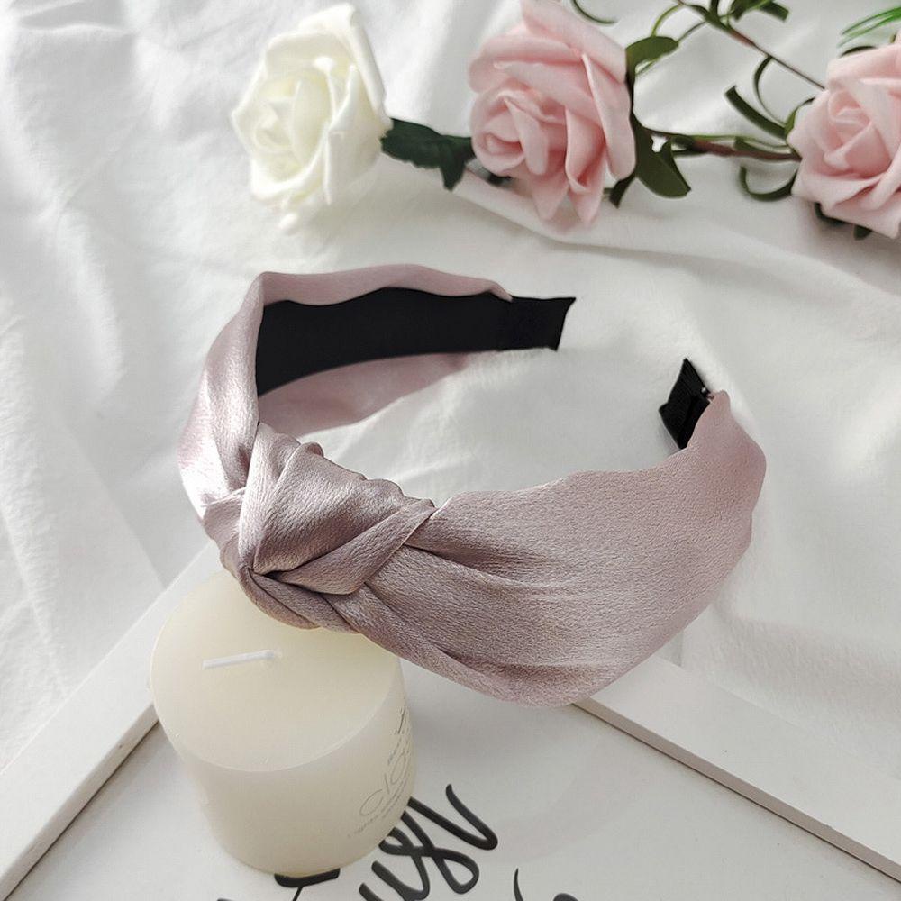 Băng Đô Cài Tóc Vải Satin Màu Trơn Thắt Nút To WMES15H Cho Nữ