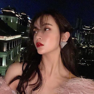 Bông Tai Bạc Itali Thời Trang Đính Đá Cao Cấp Khuyên tai nữ đính đá siêu sang chảnh