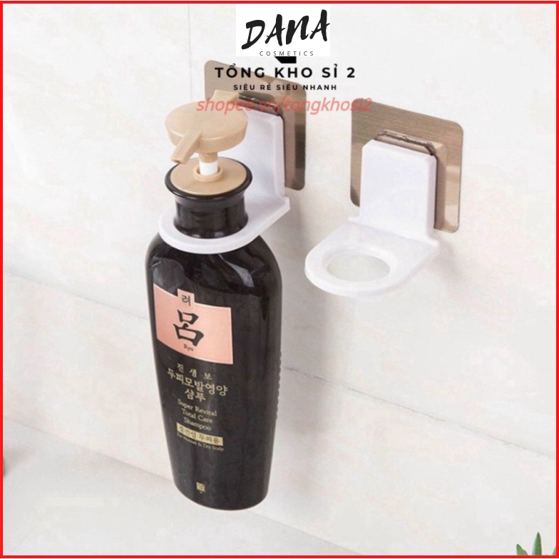 Giá móc treo chai nước rửa tay , dầu gội đầu sữa tắm dán tường Living C TC siêu dính chịu lực 3kg DANA