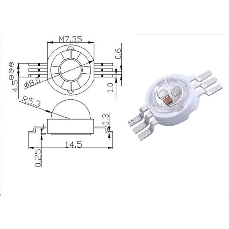 Led luxeon 3in1 RGB và GRB