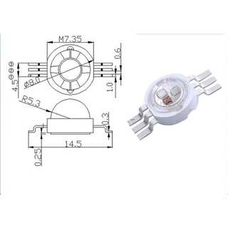 Led luxeon 3in1 RGB và GRB (3x1W)