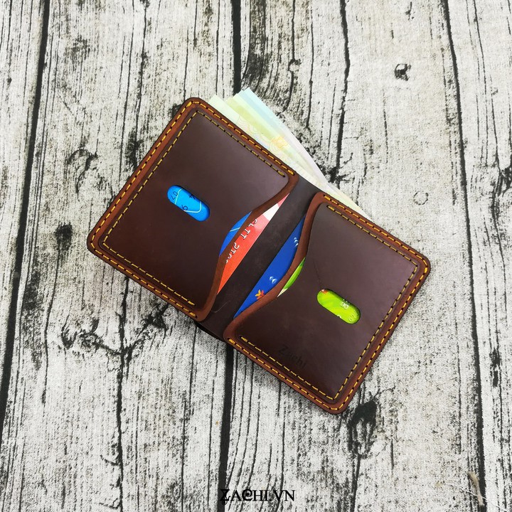 Ví nam da bò, bóp ví nam mẫu đứng da thật handmade - VN2726