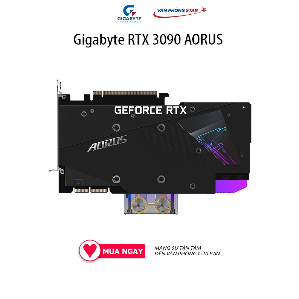 Card màn hình Gigabyte RTX 3090 AORUS XTREME WATERFORCE WB 24Gb Số nhân Cuda 10496 Xung nhịp tối đa 1785 Mhz