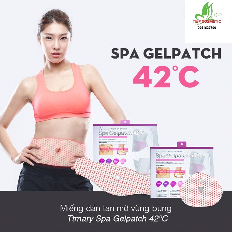 Miếng Dán Tan Mỡ Bụng Spa Gel Patch 42°C Hàn Quốc (1 Hộp 5Miếng) chính hãng