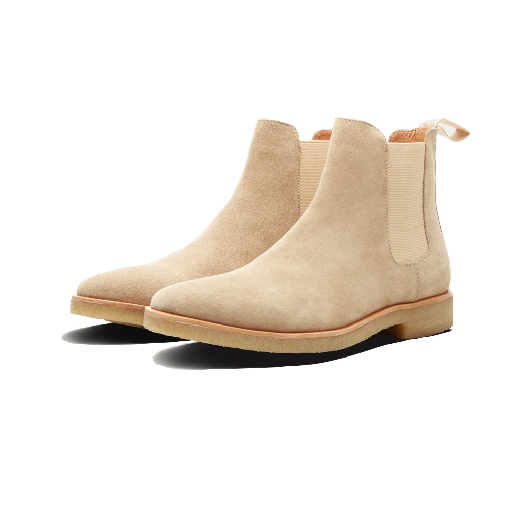 Chelsea Boots Da Lộn Màu Tan Boots Nam Tăng Cao Bí Mật