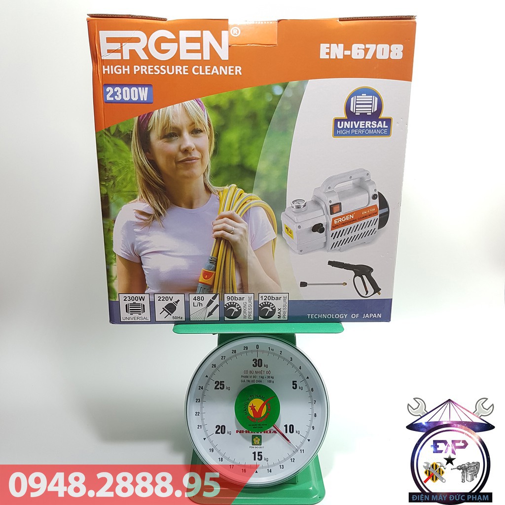 Máy rửa xe Ergen 2300W - moto từ 100% dây đồng