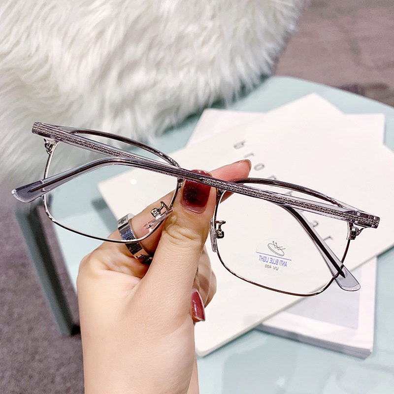 Kính cận VIENDO gọng kim loại vuông đổi màu chống ánh sáng xanh chống tia UV cao cấp thời trang cho nam và nữ