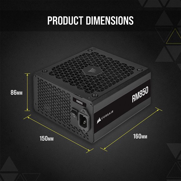 Nguồn Vi tính Corsair 850W RM850 80 Plus Gold Full Modular - Hãng phân phối